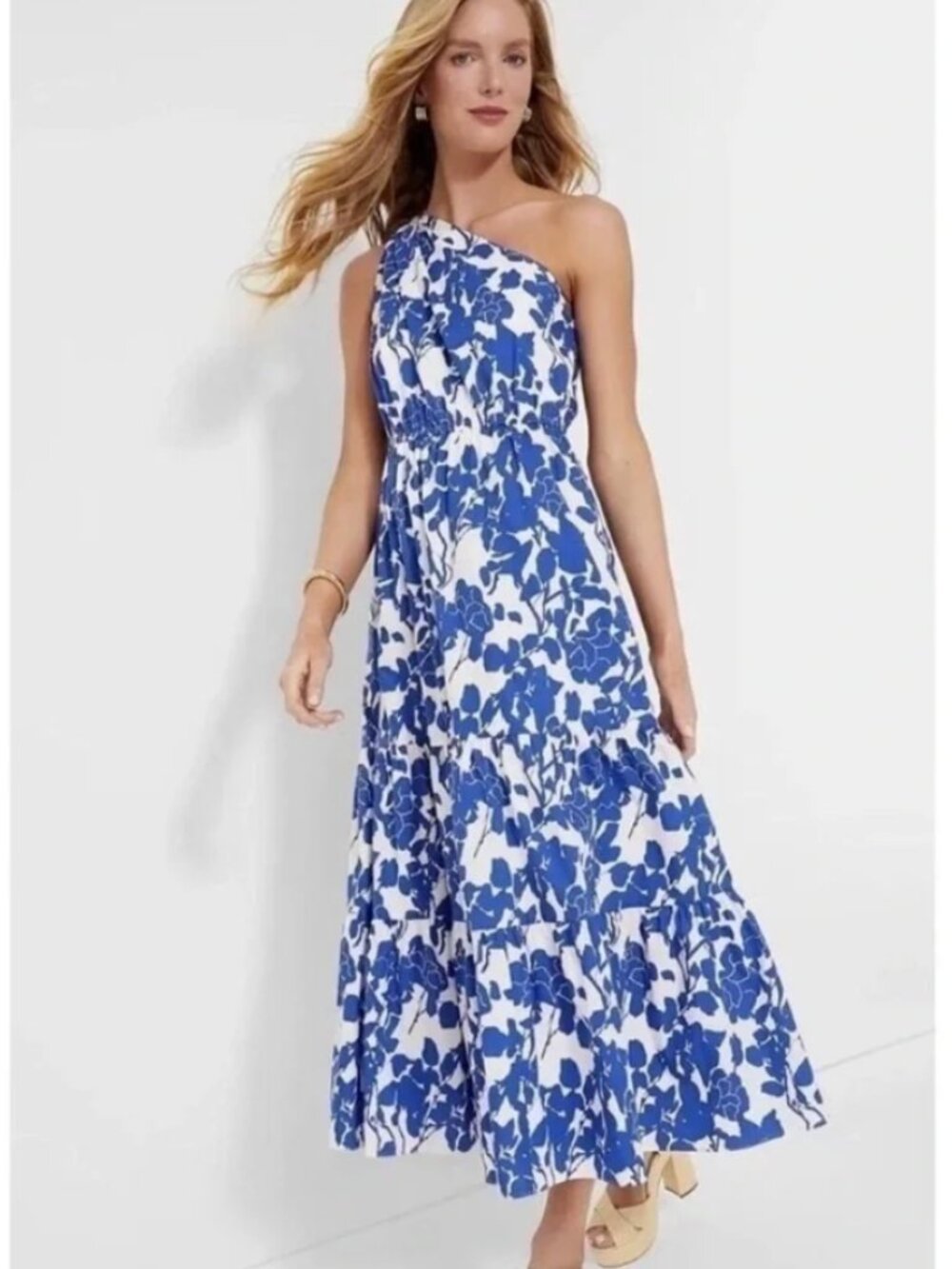 Like New Hyacinth House by Tuckernuck Maxi Floral One Shoulder Dress Medium